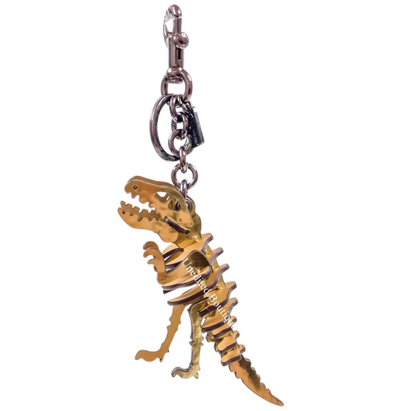 Coach Accessories - COACH Rexy Bag Charm Keychain In Metallic Gold